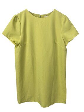 She + Sky See You Smile Dress Large Short Sleeve Keyhole Back Lime Business NEW